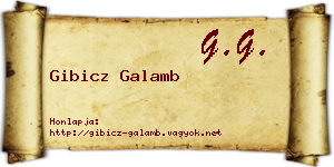 Gibicz Galamb névjegykártya